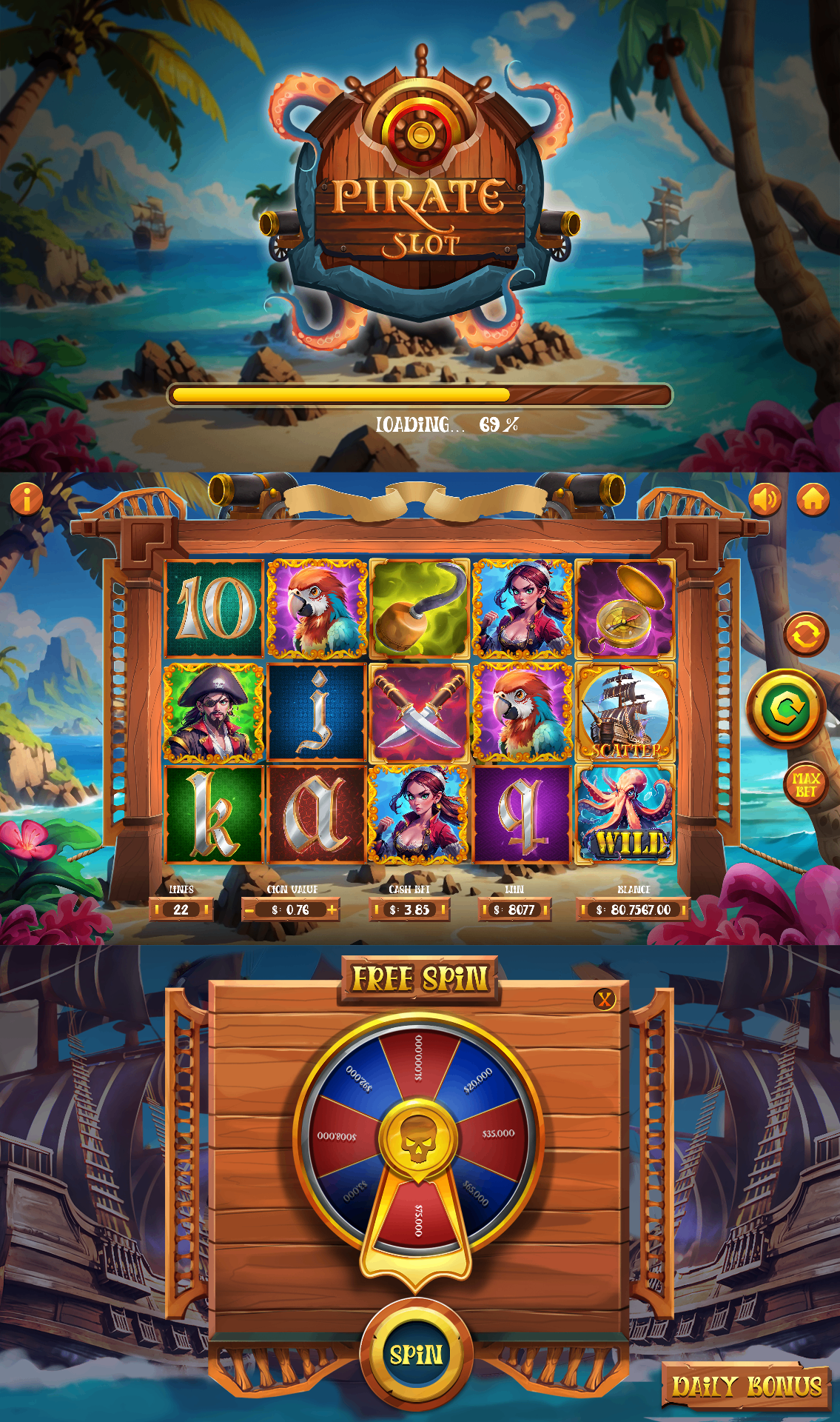 Pirate Slot — Game Art